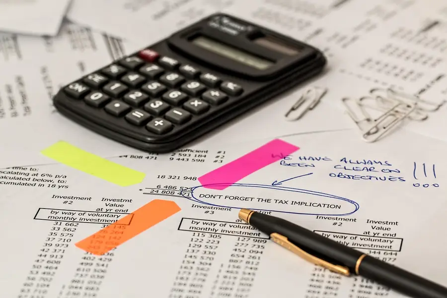 Calculatrice et documents comptables